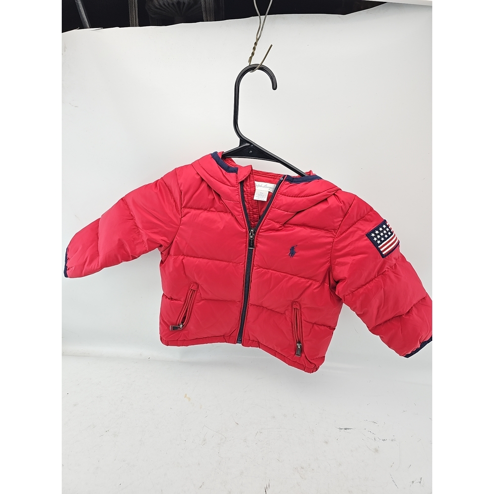 Ralph Lauren Baby Boy Red Quilted Puffer Jacket